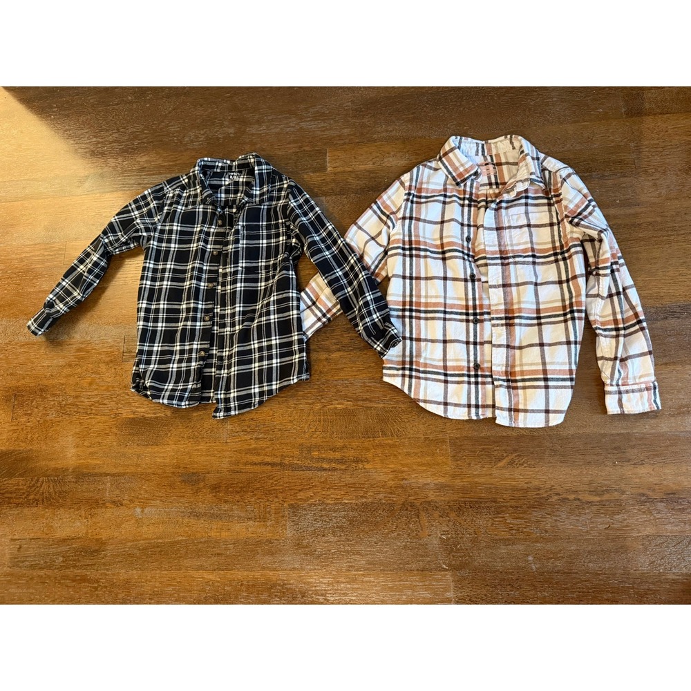 Boys Flannel Shirts Black and Fall Colors Sz 8